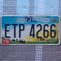 US License Plate OhioOH Ohio ETP4266 Wrangler Decorative Highway Sign Vintage Metal Collection