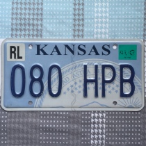 U.S. license plate KansasKS Kansas 080HPB Wrangler modified country foreign old license plate iron leather painting