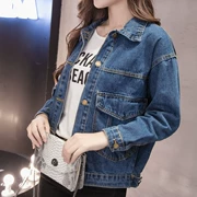 Mùa xuân và mùa thu Phụ nữ Hàn Quốc bf gió lỏng quần jeans giản dị 2018 mới sinh viên áo dài tay ngắn giản dị - Áo khoác ngắn