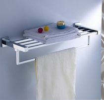 German contemporary bath towel rack all copper hanging towel bathroom round double layer towel rack square toilet hardware pendant