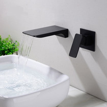 German Contemporary Entrance Wall Type Taps Black Full Bronze Golden Stage Tub Concealed waterfall Tap Embedded