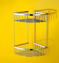 German contemporary all-Copper Triangle basket double-layer storage rack bathroom multi-layer bathroom pendant corner frame