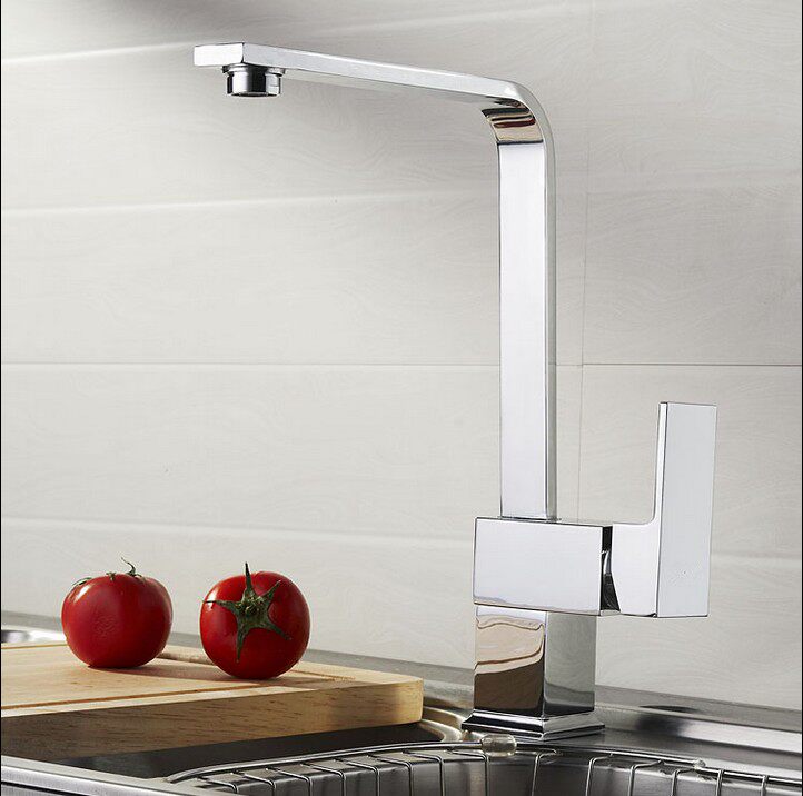 German contemporary all-copper hot and cold water kitchen faucet dish washing basin faucet sink special faucet square