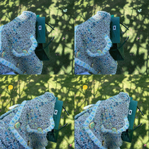 ssv limited DORA21ss Japan imported high-end silk tweed lucky Clover blue-green tweed jacket