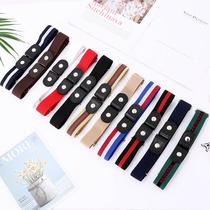 Lazy belt invisible traceless and versatile ins style elastic belt womens punch-free belt jeans belt