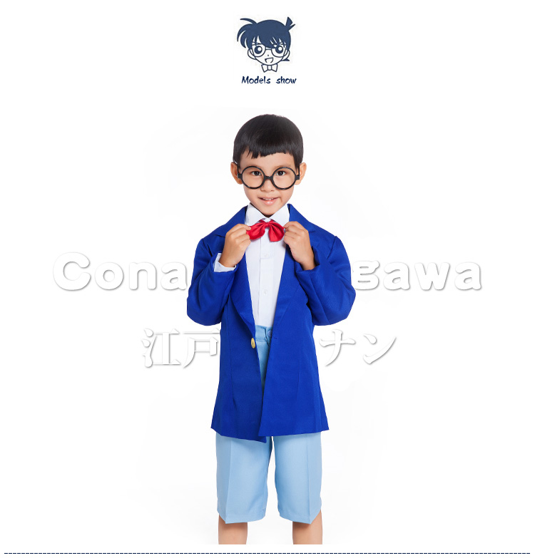 Thám tử Conan COS Edogawa Conan trang phục cosplay toàn bộ trang phục biểu diễn của trẻ em cosplay luffy