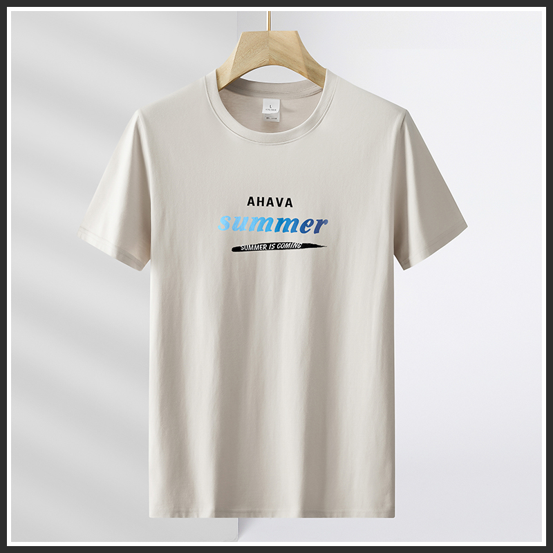 Summer thin section 2022 short-sleeved men's t-shirt tide brand T-shirt round neck loose men's bottoming half-sleeve cotton top clothes