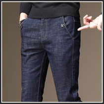2021 spring jeans mens trend brand slim straight tube business casual mens long pants mens Korean version of the trend all-match