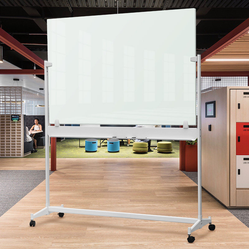 Magnetic Tempered Glass Whiteboard Bracket Mobile Training Conference Message Board Office Note board Bulletin Board Handwriting Plan Board Display Drawing Board Kanban Vertical Teaching Home Writing Board Blackboard