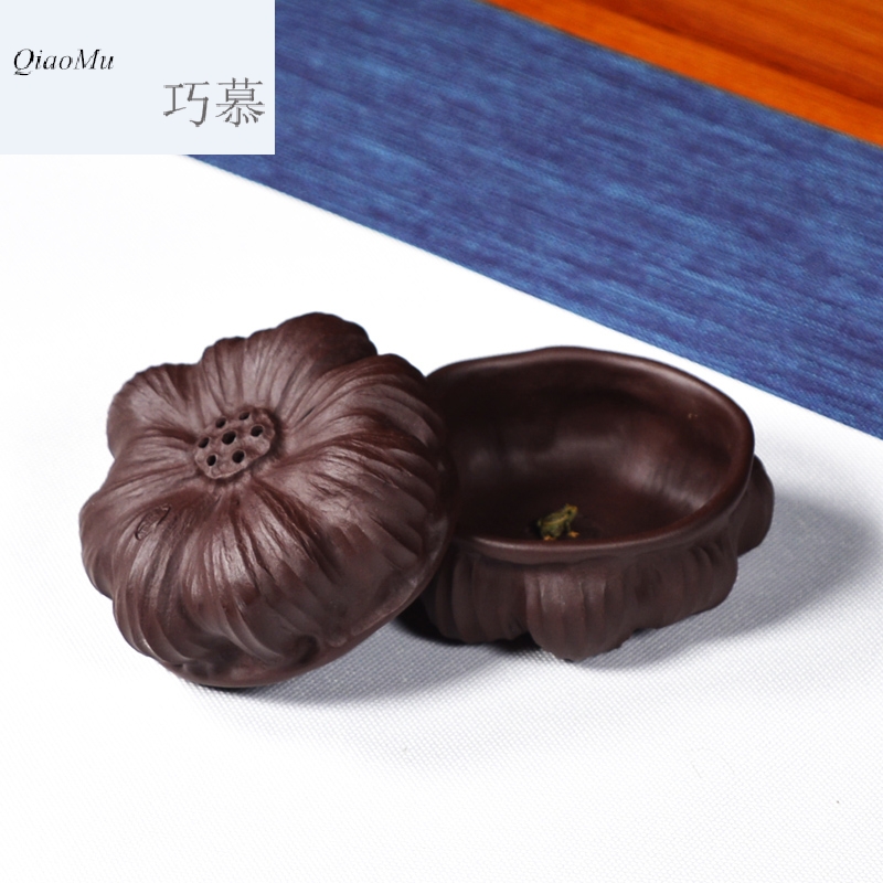 Qiao mu QD yixing purple sand cup of tea service master cup sample tea cup boutique pocket frog lotus noggin undressed ore purple