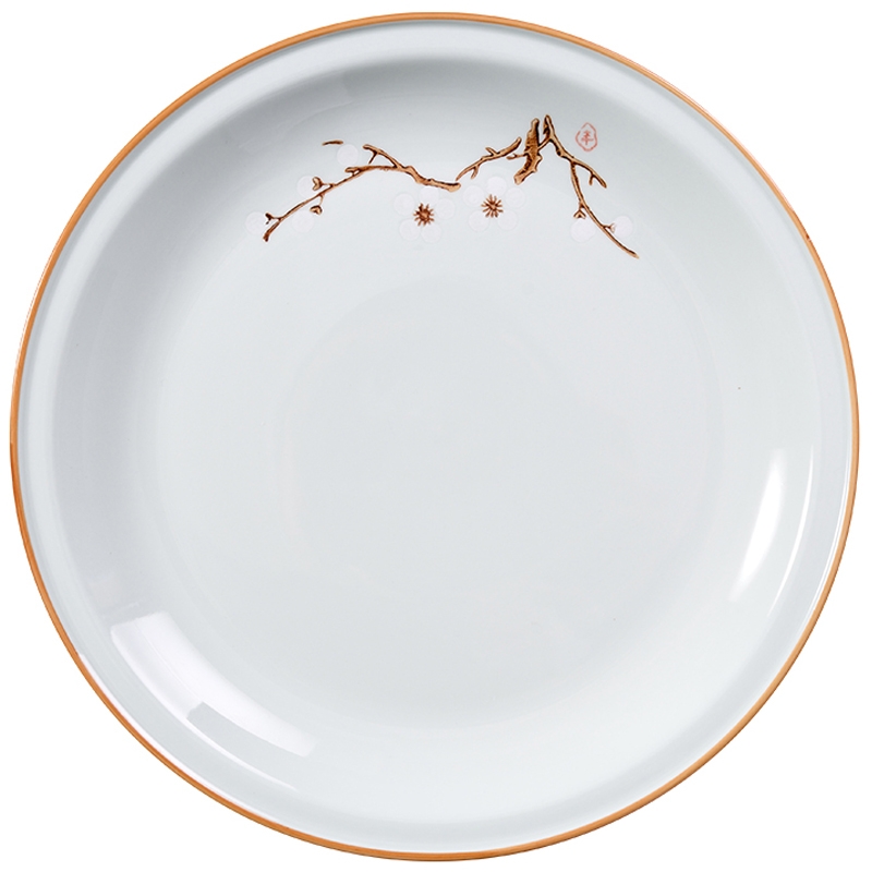 Qiao mu creative Japanese yipin mei ceramic plate round dish dish tray rectangle household fish soup plate plate plate