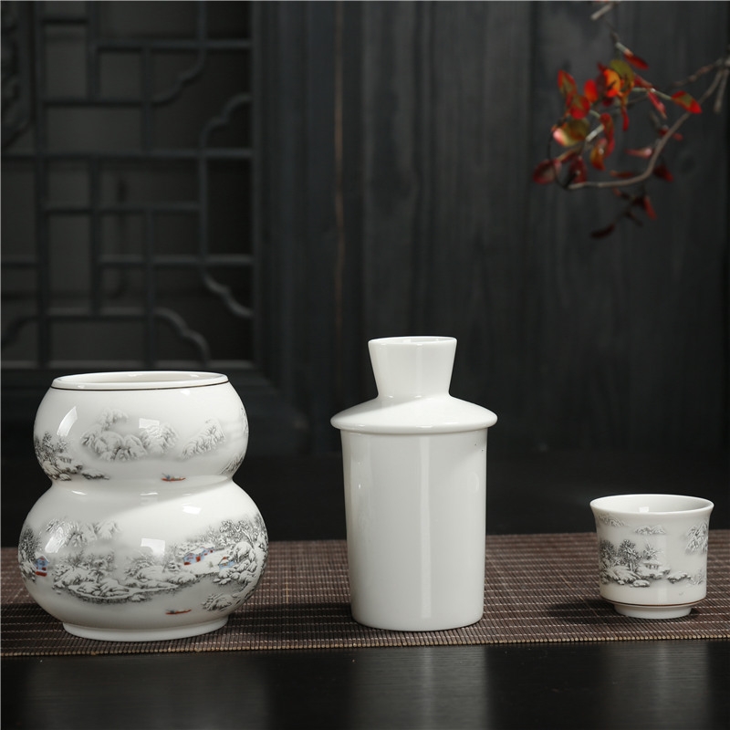 Qiao MuWen wine wine wine hot pot rice wine heater ceramic household of Chinese style liquor wine warm wine bottle and a half