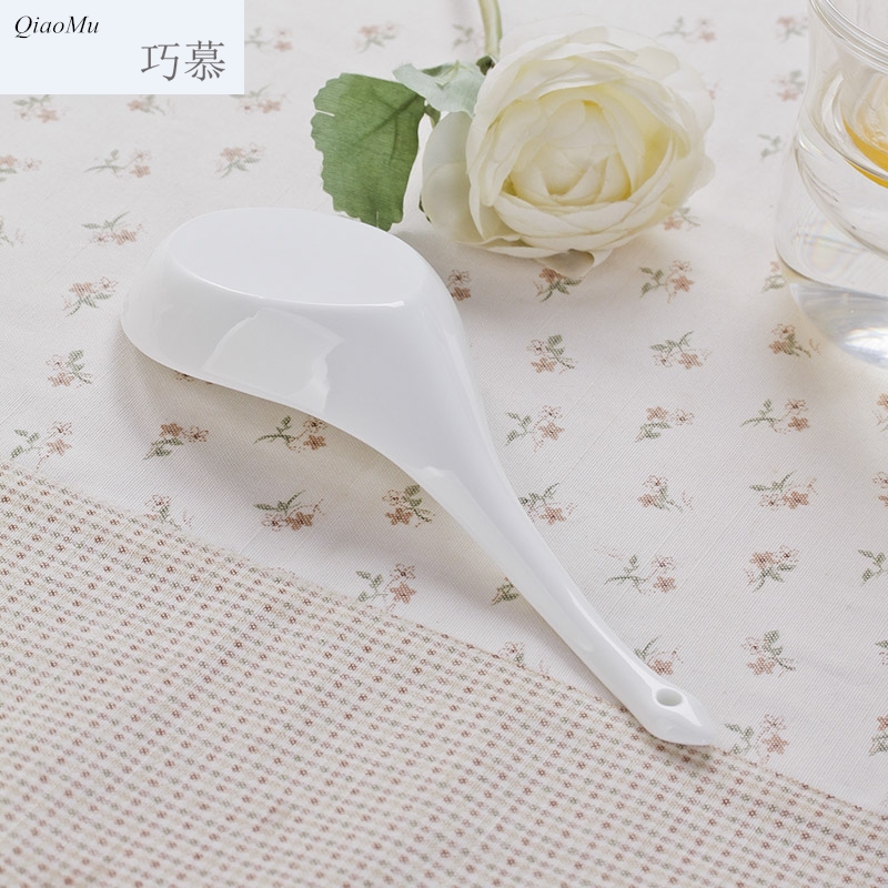 Qiao mu tablespoons of ipads China jingdezhen lead - free glaze ceramic spoon big spoon, run out from year to year