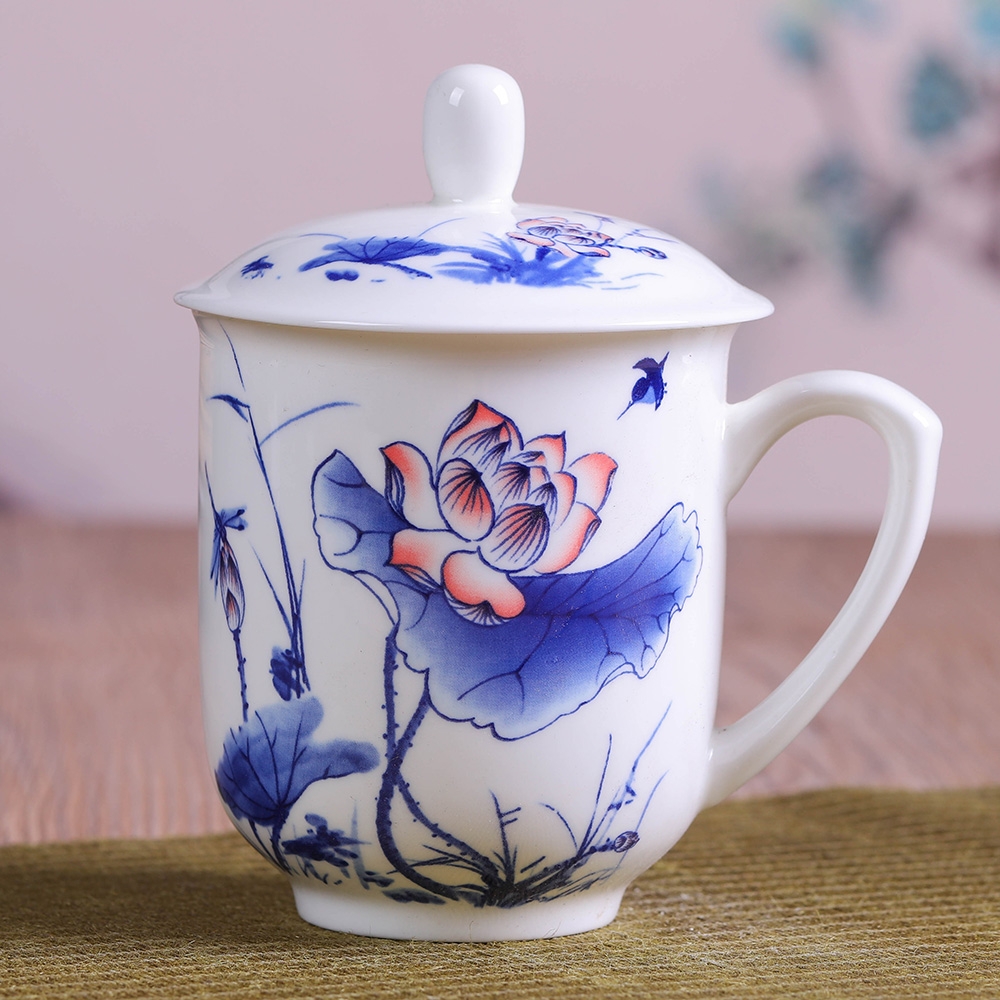 Qiao mu jingdezhen ceramic cups porcelain cup with cover ipads China cups gift mugs working meeting of ceramic cup
