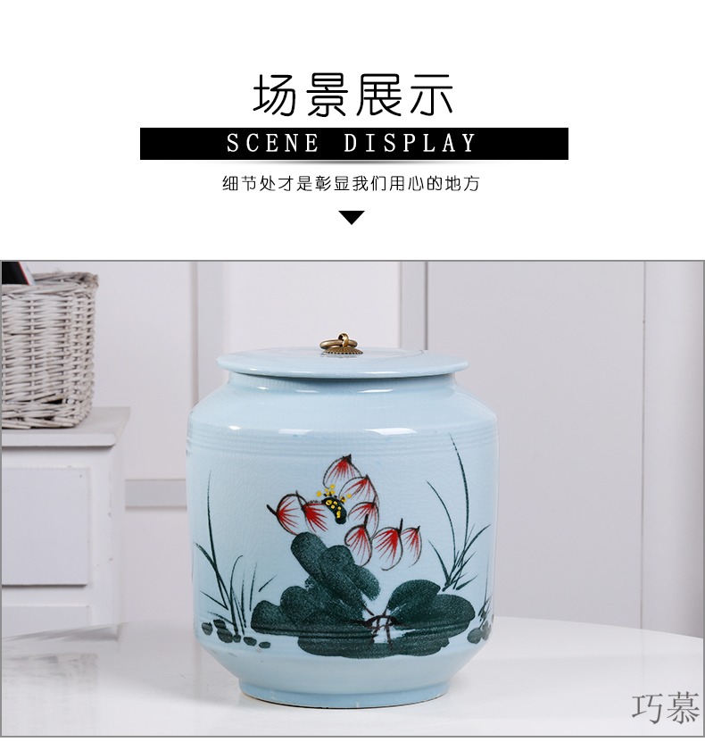 Longed for jingdezhen ceramic ice to crack the home opportunely/barrel of flour storage box cylinder barrel rice moisture storage