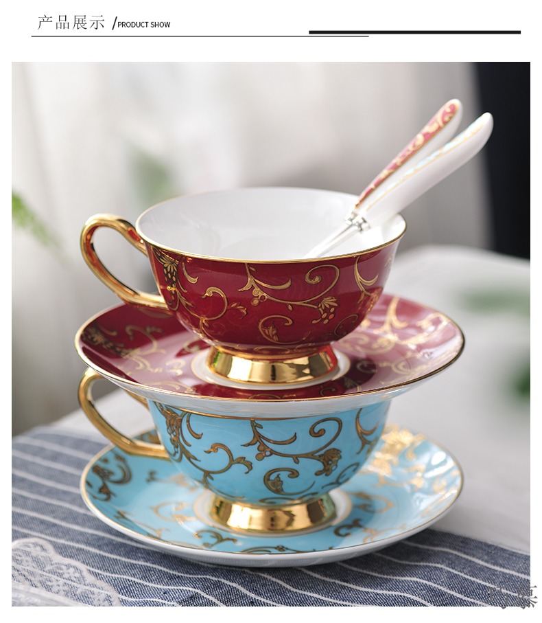 Qiao mu coffee cup suit small European - style key-2 luxury classical creative ceramic tea cup English afternoon tea tea cafe