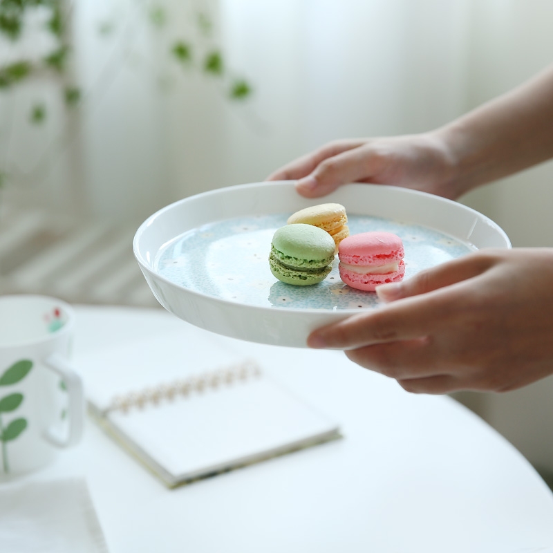 Qiao mu CDW beautiful garden series ceramic disc rice bowls of coffee cups and saucers mark cup plate PZ - 61