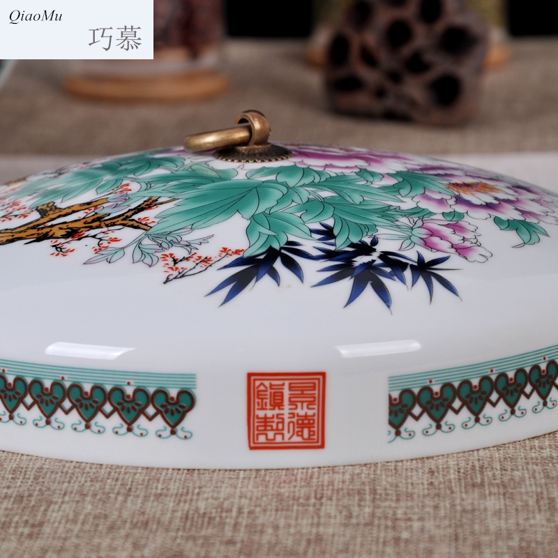 Qiao mu ceramic 10 jins ricer box barrel storage box meter hidden jar airtight dry storage tank flour moistureproof insect - resistant