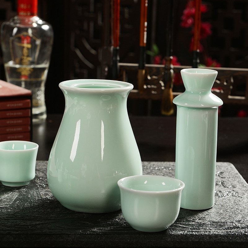 Qiao mu warm temperature wine pot boiled wine pot hot hip hip ceramic white rice wine temperature wine pot half jins to wine sets