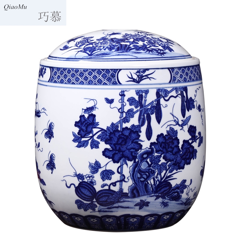 Qiao mu jingdezhen pickle jar sealed as cans ceramic with cover barrel ricer box caddy fixings snack containers POTS 10