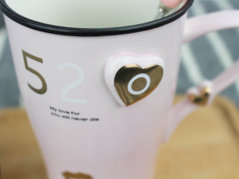 Qiao mu lovers han edition with cover cup a creative trend teaspoons of ceramic mugs marriage birthday gift of milk