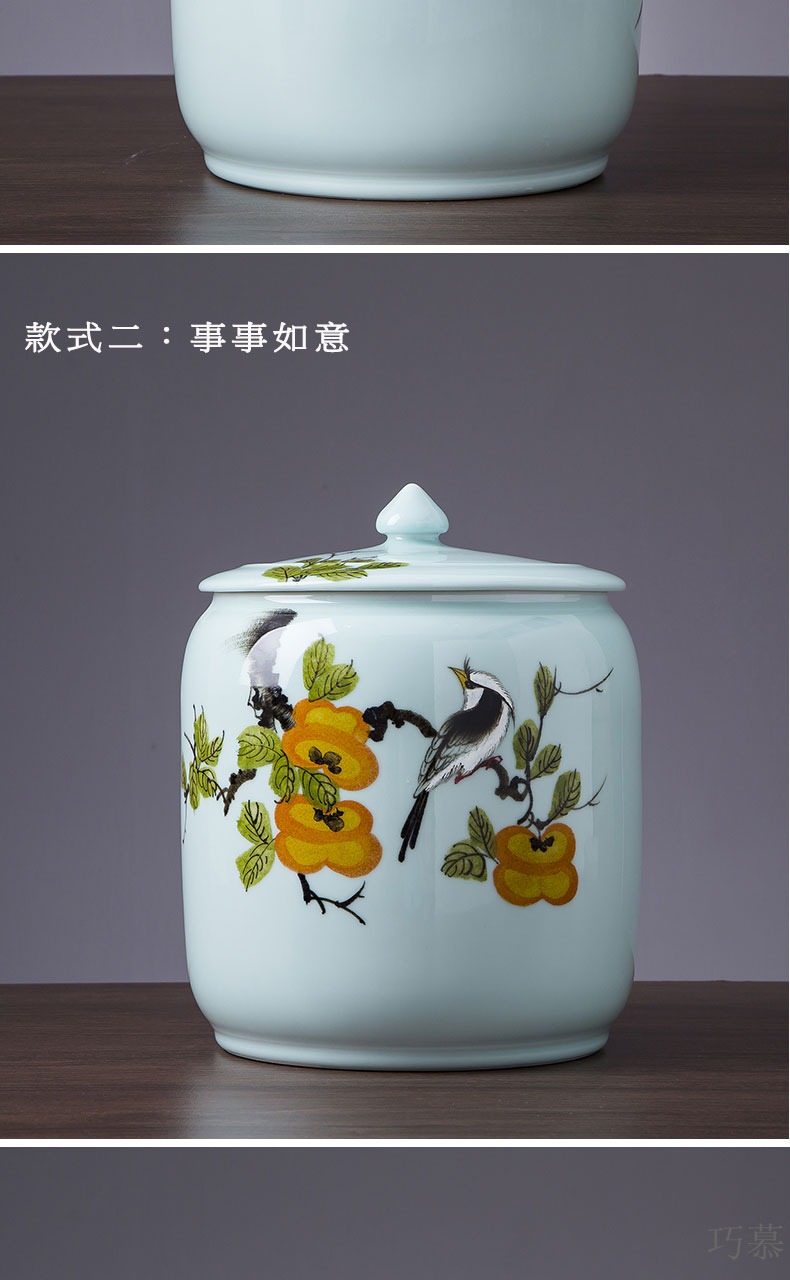 Qiao mu hand - made ceramic tea pot large storage wake POTS sealed as cans white tea tea cake as cans 5-8 cake home