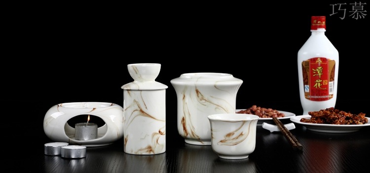 Qiao mu ceramic Chinese half jins of warm wine liquor cup hot hip home cooking wine warm hip flask temperature wine pot hot wine