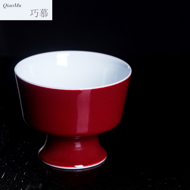 Qiao mu JYD ji red sample tea cup of jingdezhen ceramics cup kung fu tea masters cup small teacup high hand