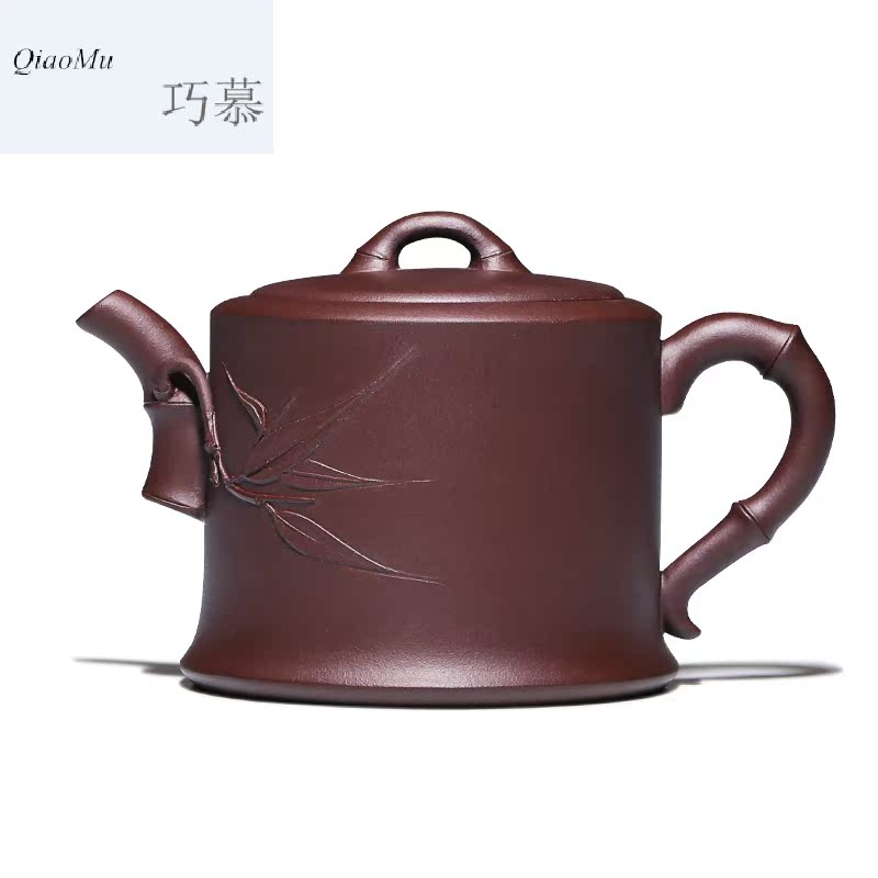 Qiao mu HM famous yixing it pure manual undressed ore the qing cement bamboo from pot teapot tea kettle