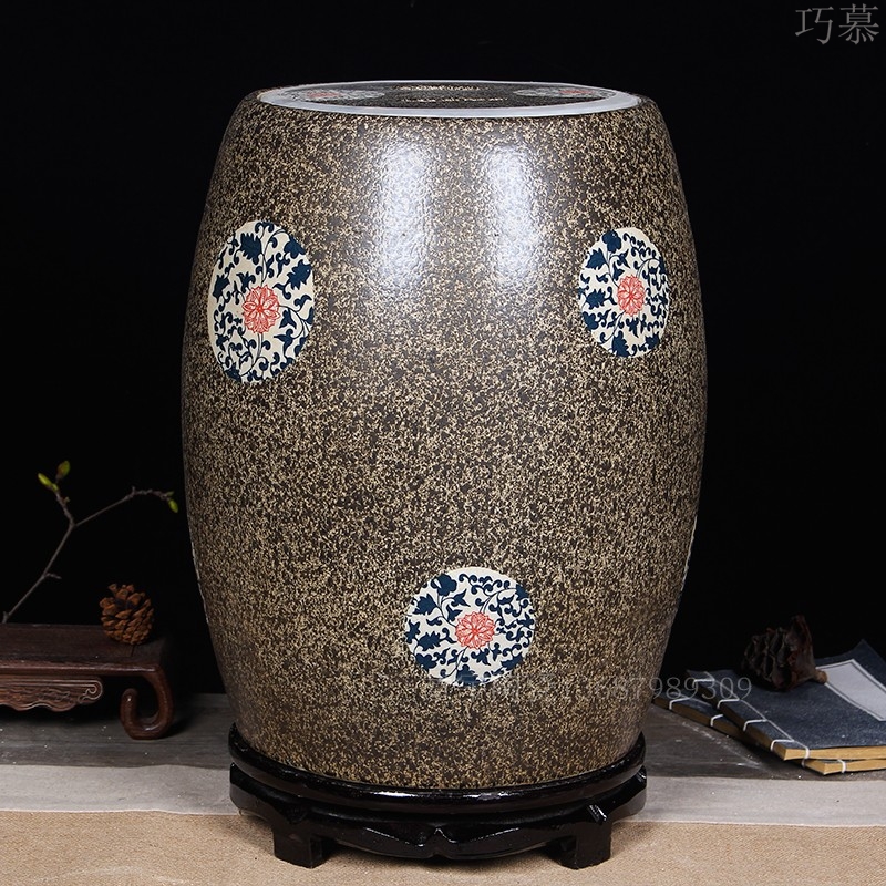 Longed for jingdezhen ceramic barrel home opportunely thickening with cover 20 jins 30 jins of 50 kg sealed ricer box storage tank in the kitchen