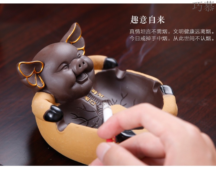 Qiao mu tea with parts thousand "chatoyancy sand ceramic ashtray home hotel office furnishing articles tea play a pet