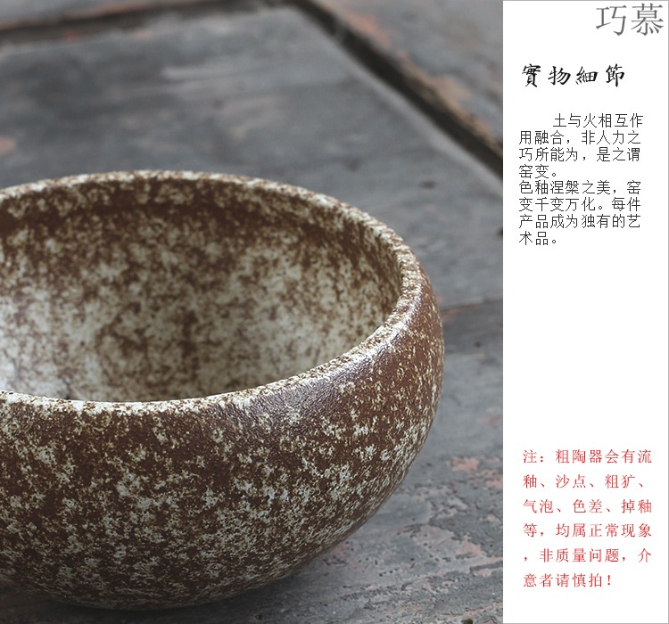 Qiao mu colorful coarse pottery tea wash to small creative variable small wash water restoring ancient ways meng tea accessories built water washing