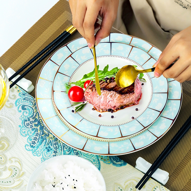 Qiao mu dishes suit household ipads porcelain of jingdezhen ceramics tableware dishes bowls to eat bowl chopsticks combination
