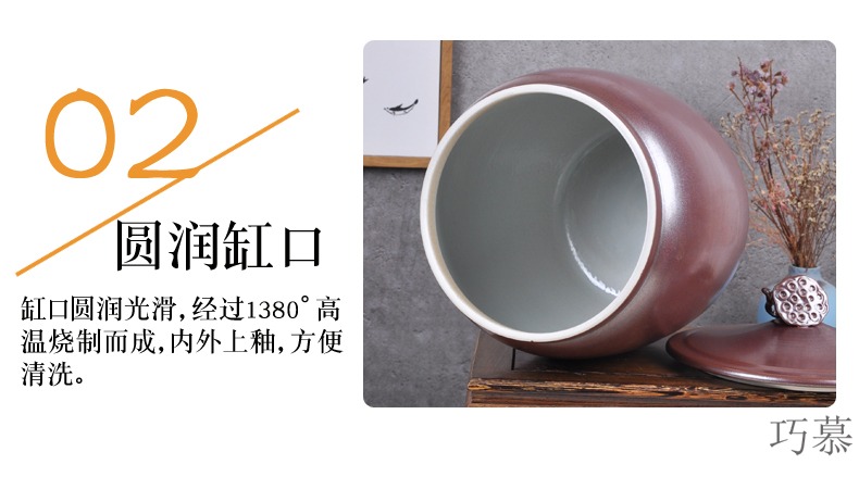 Qiao mu jingdezhen ceramic barrel ricer box sealing caddy fixings 30 kilo meters can store content box moistureproof insect - resistant meter altar