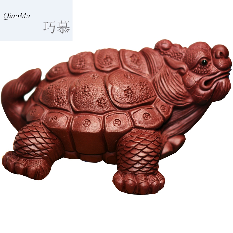 Qiao mu QD [] purple sand tea pet dragon turtle its tea pet furnishing articles furnishing articles in hundred turtle turtle longevity tea gift of tea