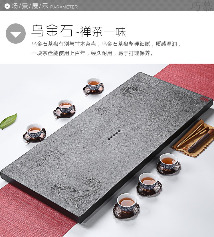 Longed for a complete set of blue and white porcelain kung fu tea set sharply opportunely stone tea tray was contracted office home tea cup high - grade group