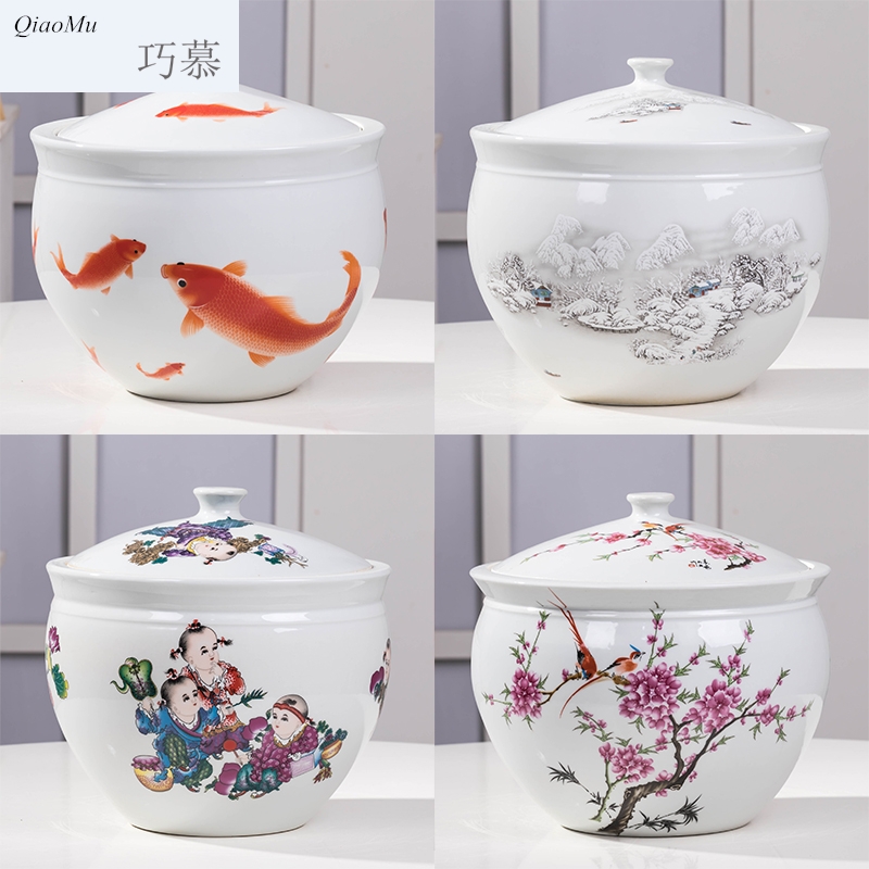 Qiao mu ceramics ricer box barrel moistureproof insect - resistant seal 10 jins 20 jins home with cover tank pickle grain storage