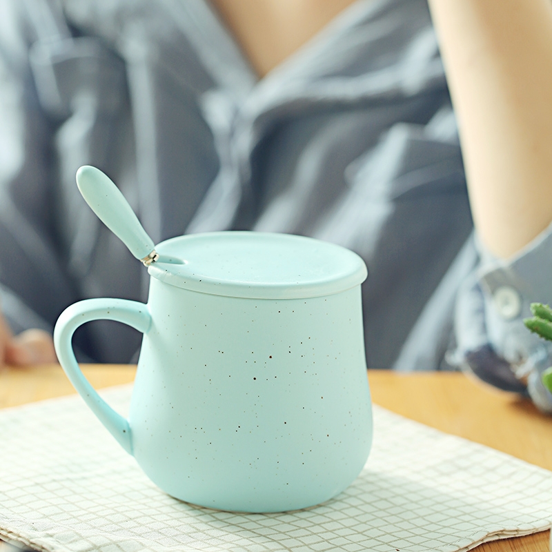 Qiao mu ceramic coffee cup of milk a cup of water glass keller cup with cover the custom LOGO