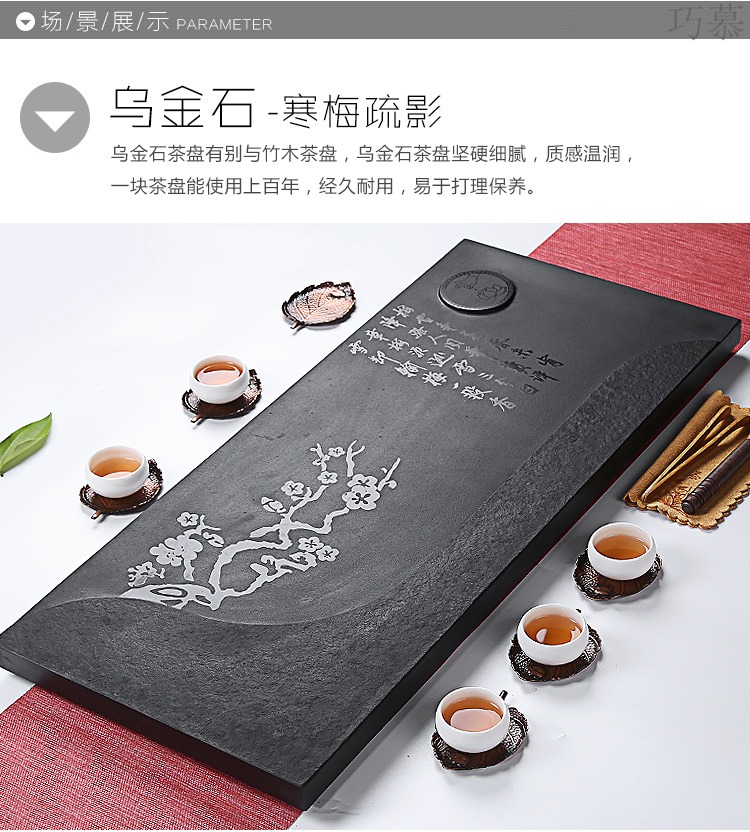 Longed for a complete set of blue and white porcelain kung fu tea set sharply opportunely stone tea tray was contracted office home tea cup high - grade group