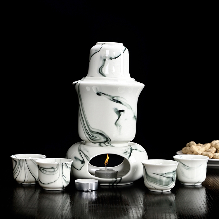 Qiao mu ceramic Chinese half jins of warm wine liquor cup hot hip home cooking wine warm hip flask temperature wine pot hot wine