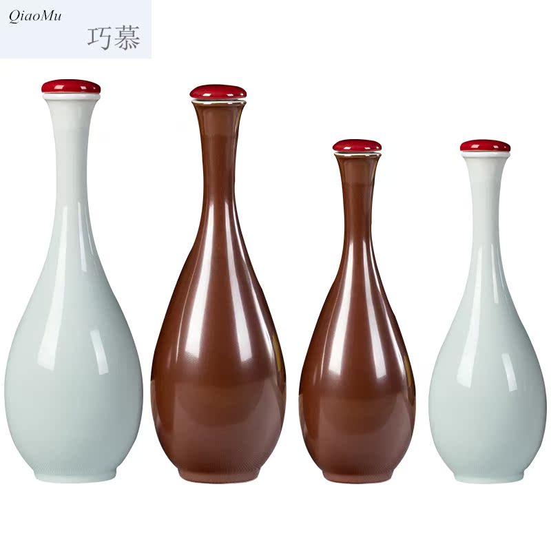 Qiao mu jingdezhen ceramic bottles household archaize net bottles of goddess of mercy bottle bottle wine bottle bag in the mail