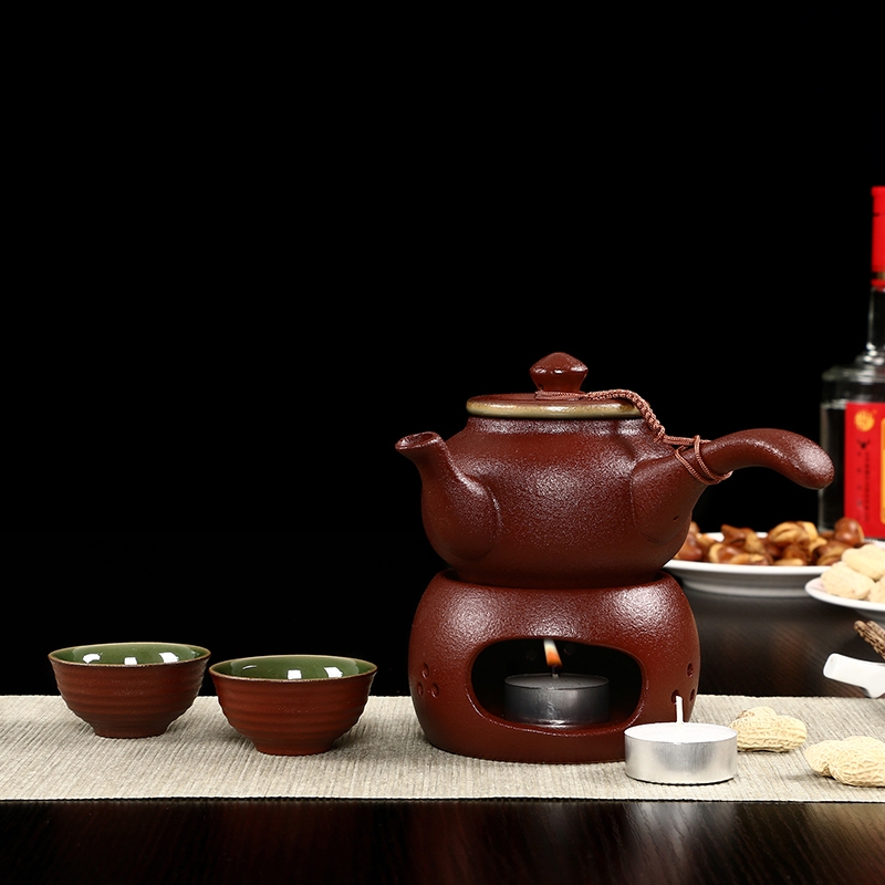 Qiao mu coarse pottery warm wine pot hot hot hip tea stove cooking wine pot liquor wine yellow rice wine hip flask half jins of set temperature