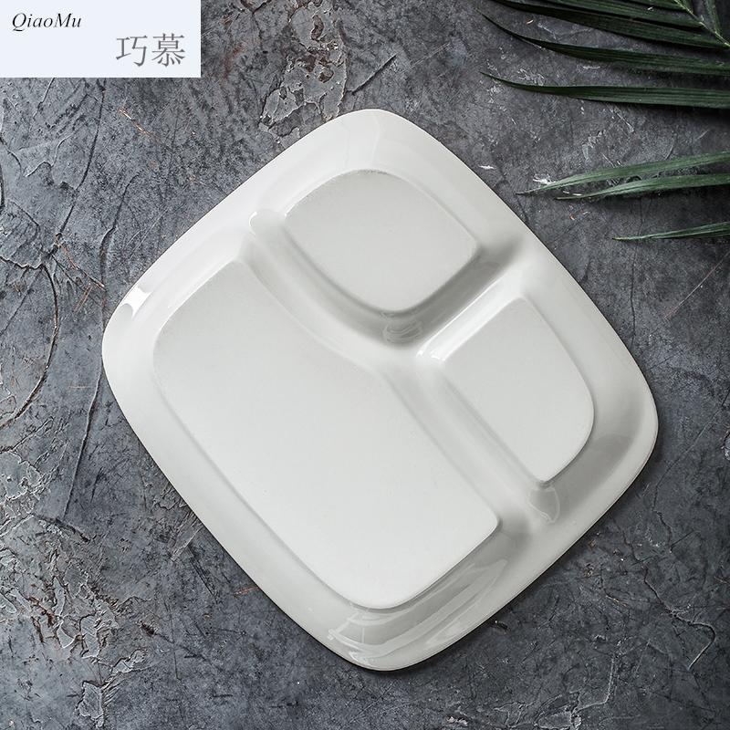 Qiam artful creative points for pure white ceramic plate tray was home three tray was fast food restaurant breakfast tray plate of Jane