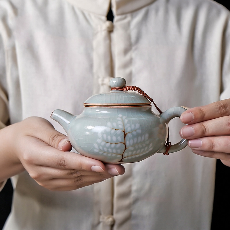 Qiao mu PMZ your up large ceramic teapot household of Chinese style hand ice crack glaze single piece of restoring ancient ways can raise hand