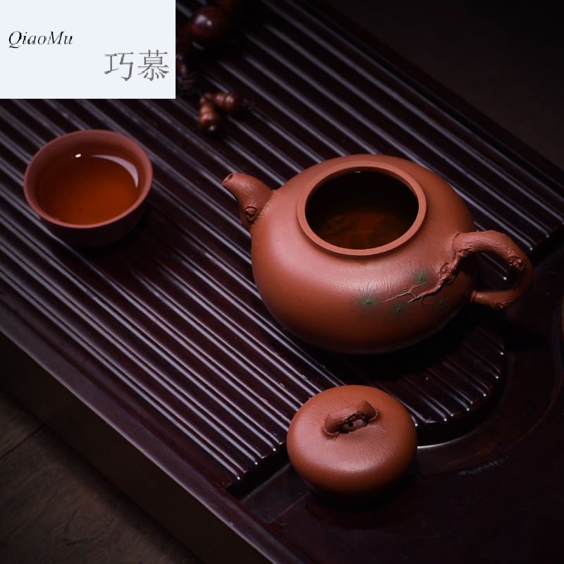 Qiao mu TC yixing are it by Zhao Xinjun authentic undressed ore red mud zhu pure teapot work by hand