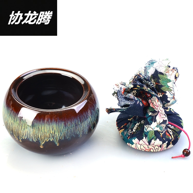 Qiao mu up caddy fixings ceramic seal pot of tea red glaze, ceramic storage tanks
