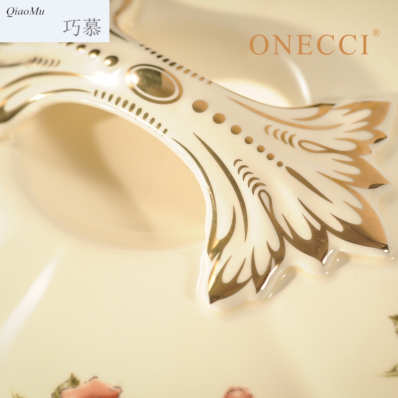 Qiao mu European ceramics, dried fruit dried fruit dribbling cover points box of creative wedding candy snack dish of living water