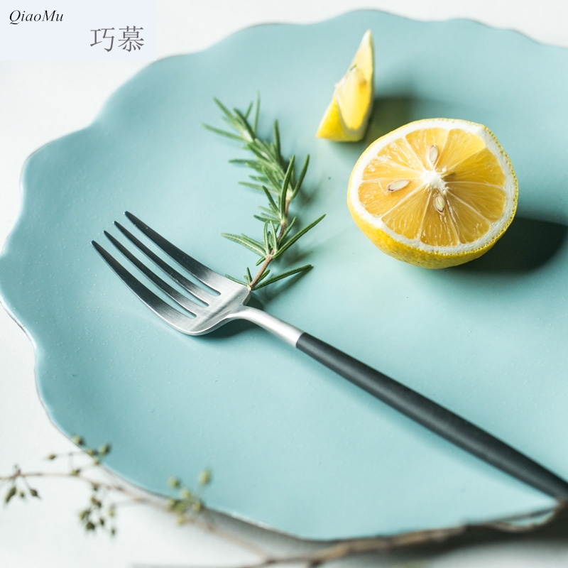 Qiao mu Japanese dinner plate sushi plate of irregular lace ceramic pasta all the dish dish dish