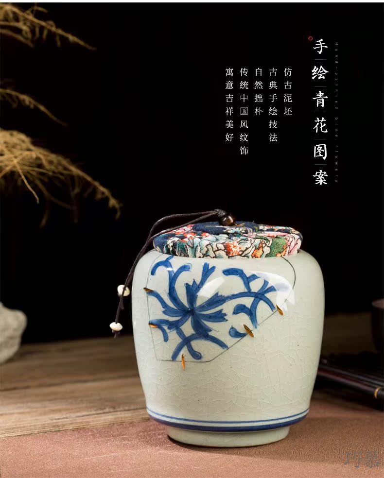 Qiao mu CMJ caddy fixings warehouse sealed storage storage POTS jingdezhen hand - made ceramic tea pu 'er tea can travel