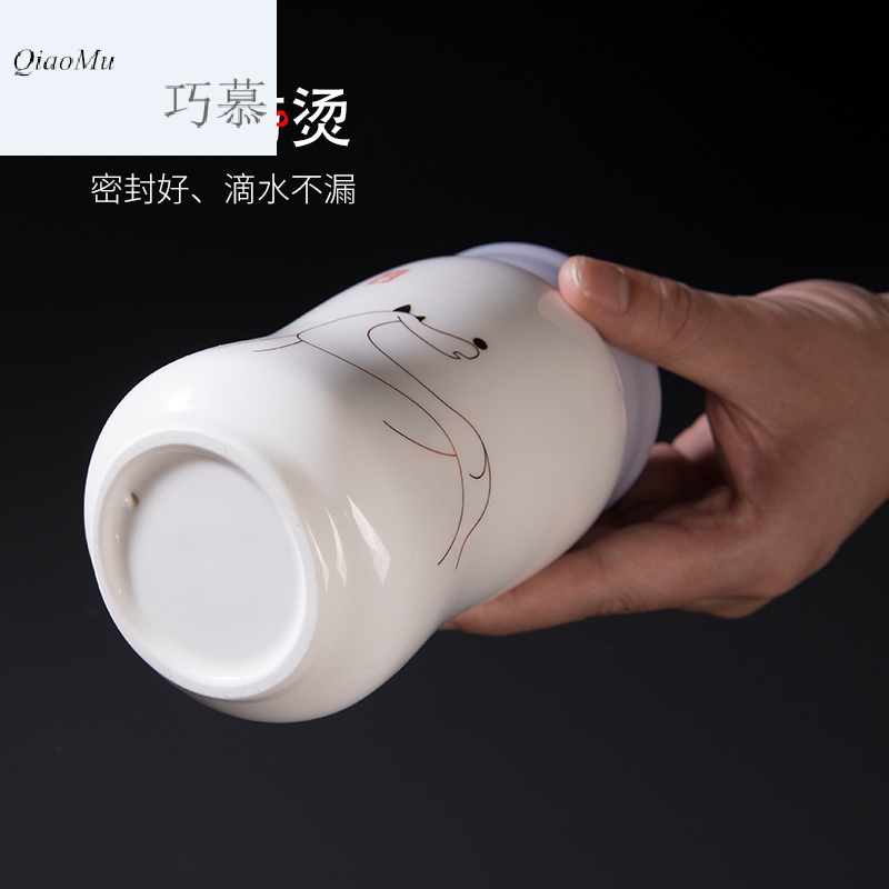 Qiao mu CMJ cup with a cup of household creative office boss cup with cover large capacity double ceramic cup